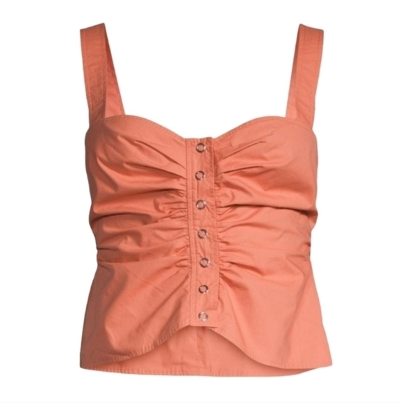 A.L.C Lilah Cotton Sweetheart Top, Size 6, Orange, NWT - Picture 2 of 15
